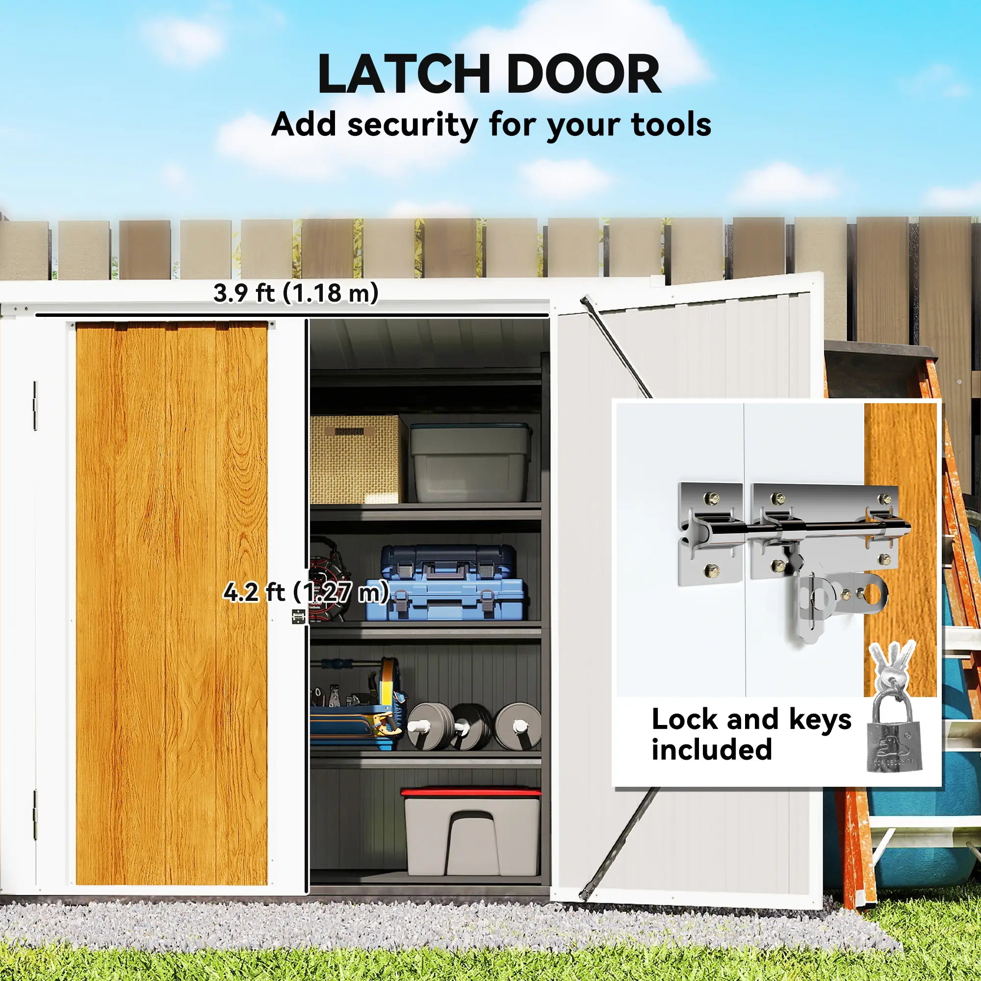 5' x 3' Metal Garden Storage Shed, Double Doors For Backyard Sheds at Gallery Canada