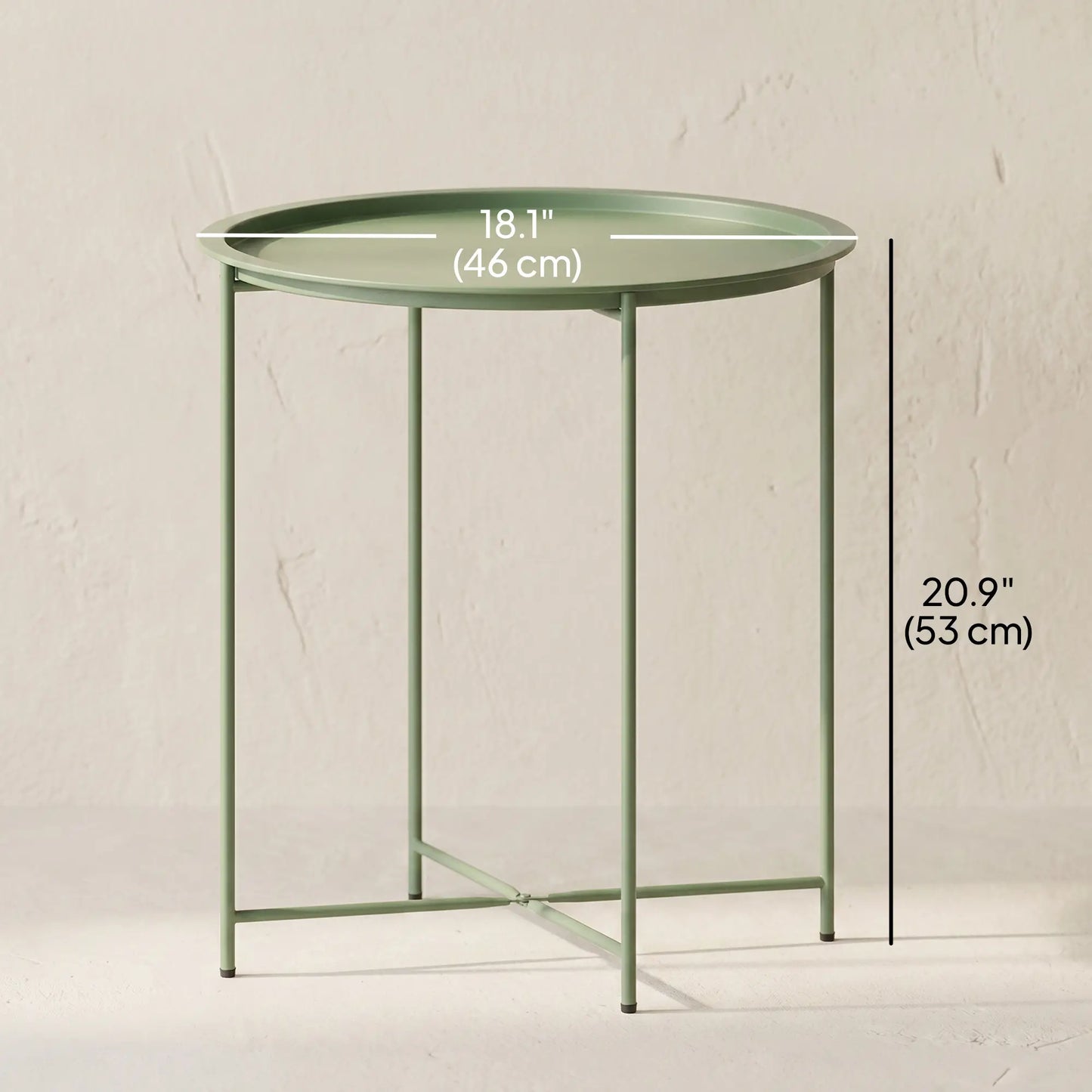 18" Outdoor Side Table, Removable Tray, Folding Legs, Green Patio Side Tables at Gallery Canada