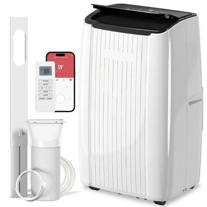 14000 BTU 5-In-1 Portable Air Conditioner, White Air Conditioner White, Black at Gallery Canada