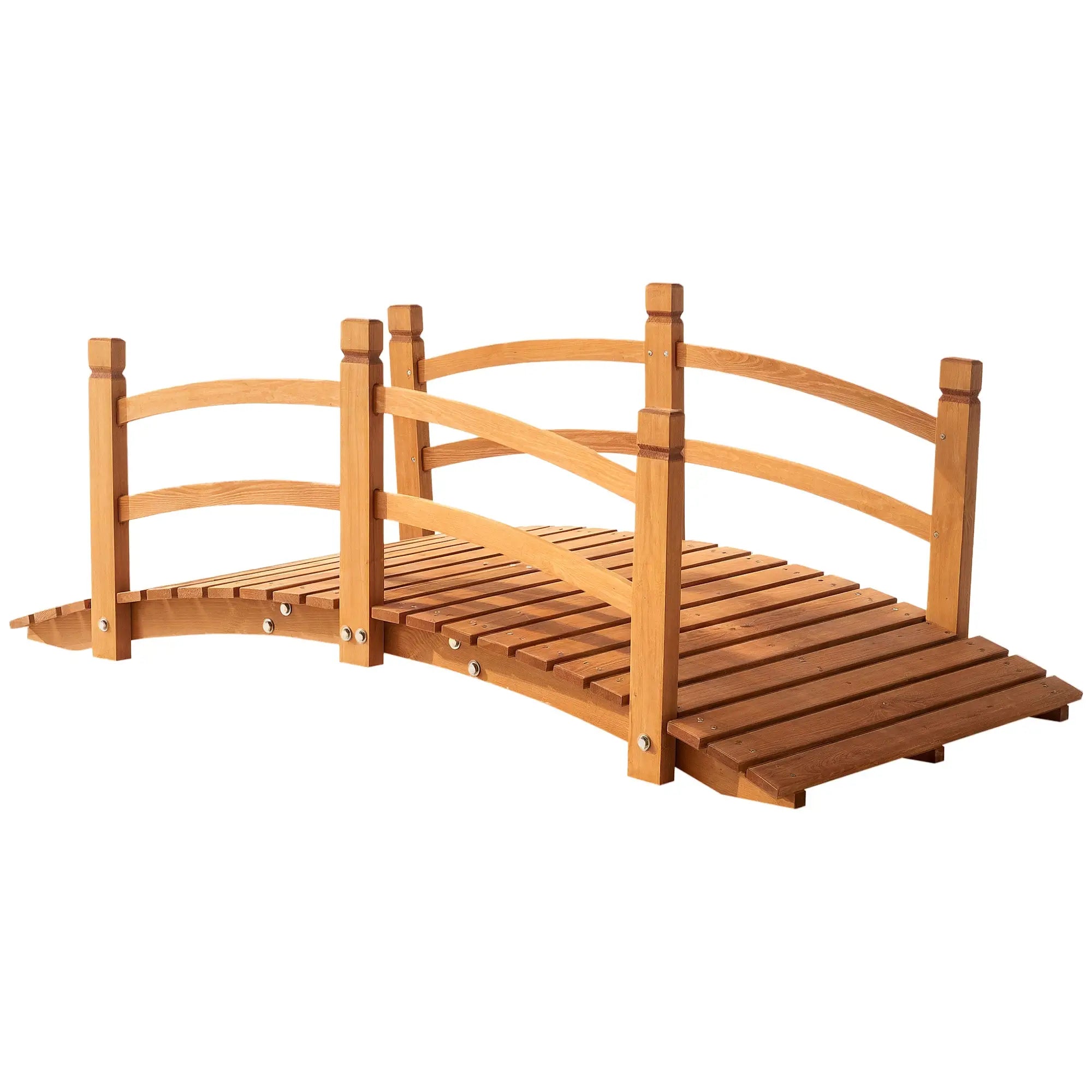 5FT Wooden Garden Bridge, Classic Arc Footbridge, Orange Garden Bridges Orange at Gallery Canada