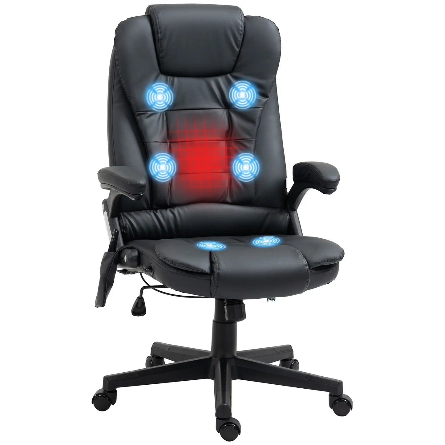 Executive Massage Chair, Heated High Back, Reclining, Swivel, Leather, Adjustable, Vibrating, Black Massage Chairs Options at Gallery Canada