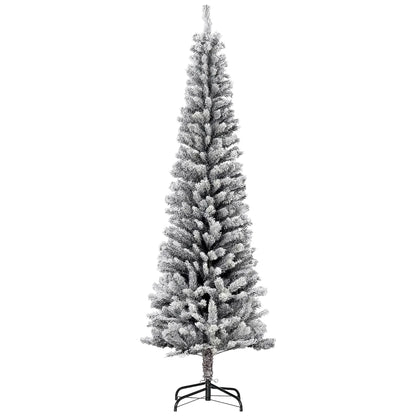 6ft Flocked Pencil Christmas Tree, Realistic Branch Tips, Black Pencil Christmas Trees at Gallery Canada