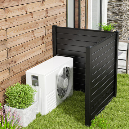 48-Inch Air Conditioner Fence, 2-Panel Privacy Screen, Black Decorative Fencing & Flooring at Gallery Canada