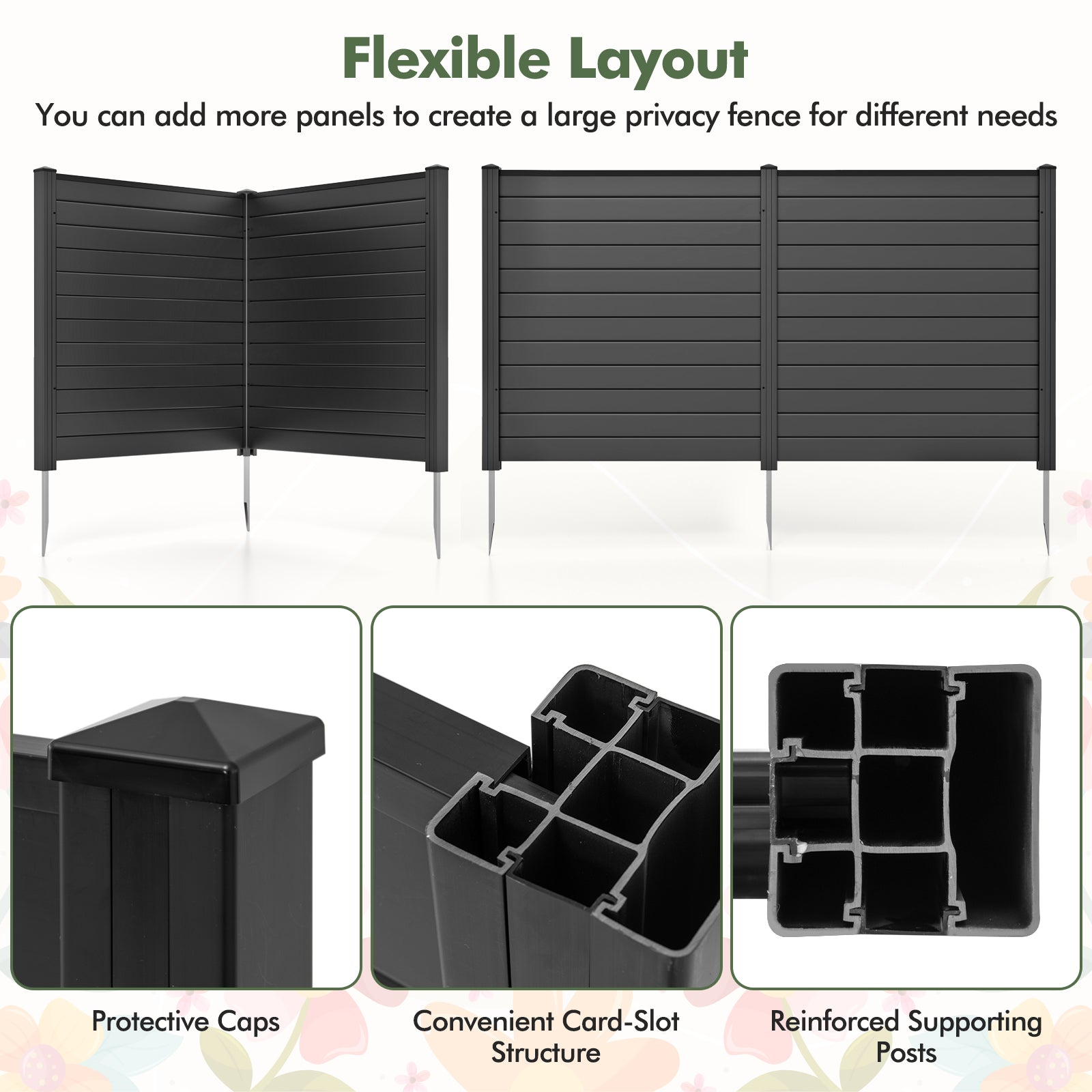 48-Inch Air Conditioner Fence, 2-Panel Privacy Screen, Black Decorative Fencing & Flooring at Gallery Canada