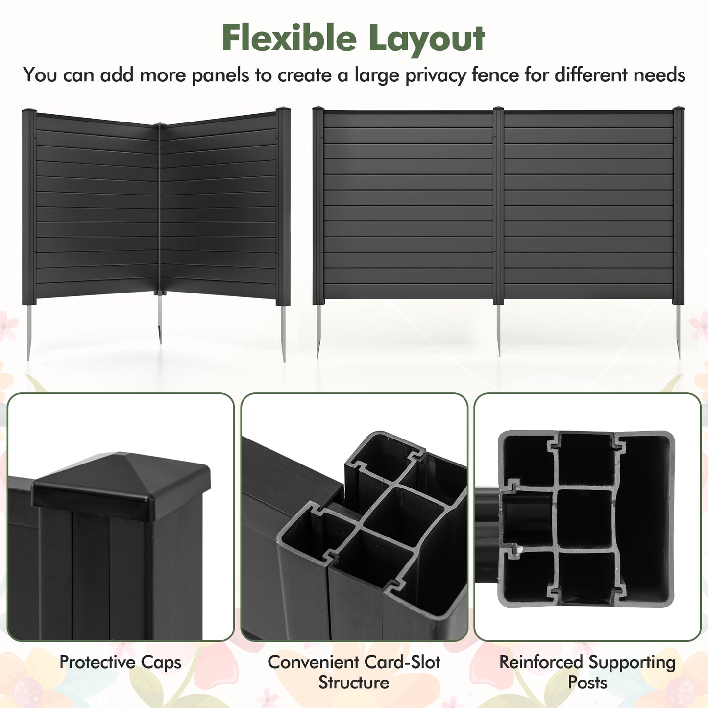48-Inch Air Conditioner Fence, 2-Panel Privacy Screen, Black Decorative Fencing & Flooring at Gallery Canada