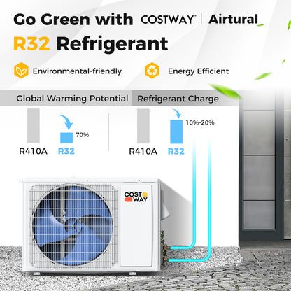 12000 BTU 21 SEER2 Ductless Mini Split Air Conditioner With Heater Pump, White Mini Split Air Conditioners at Gallery Canada