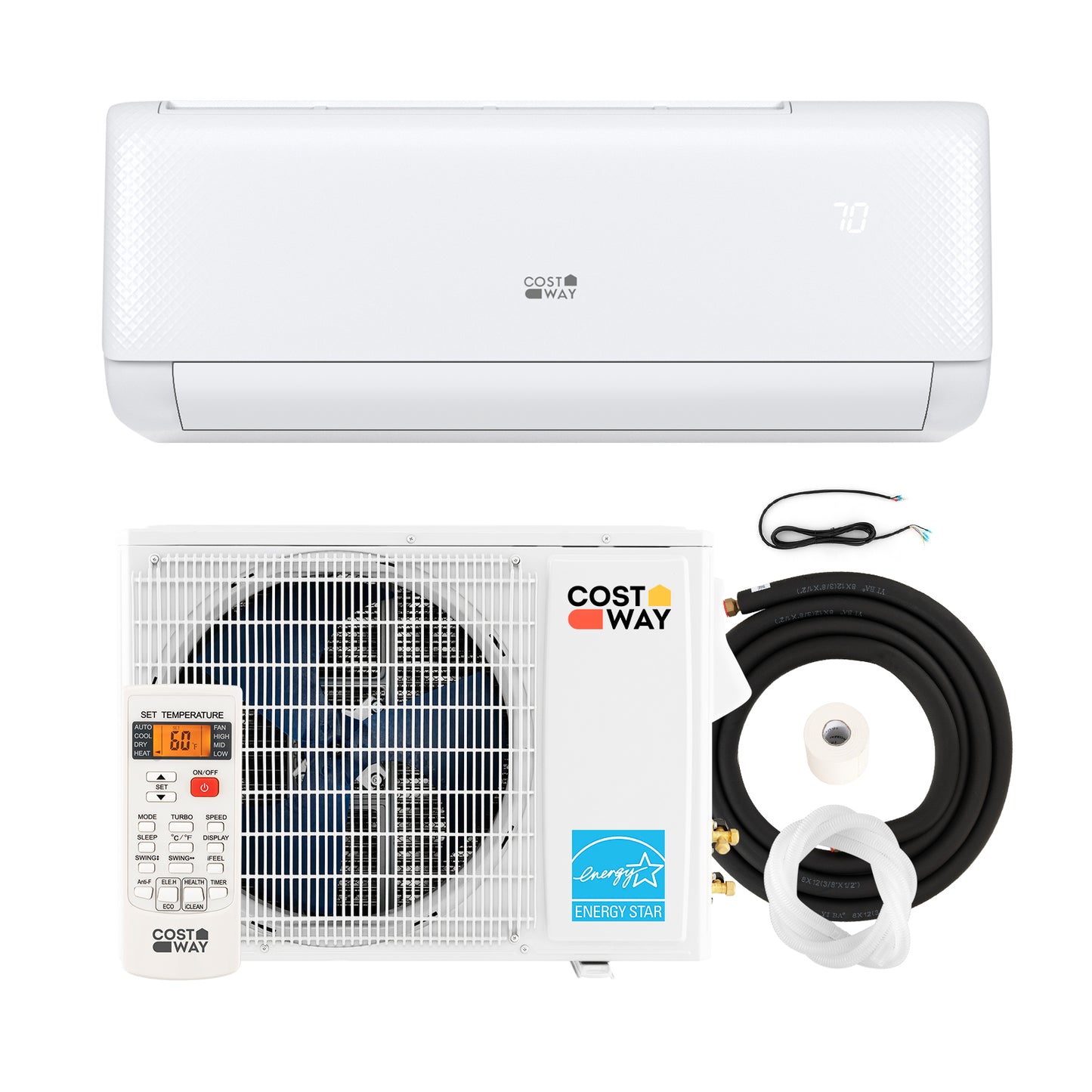 18000 BTU 21 SEER2 Ductless Mini Split Air Conditioner Heater, White Mini Split Air Conditioners at Gallery Canada