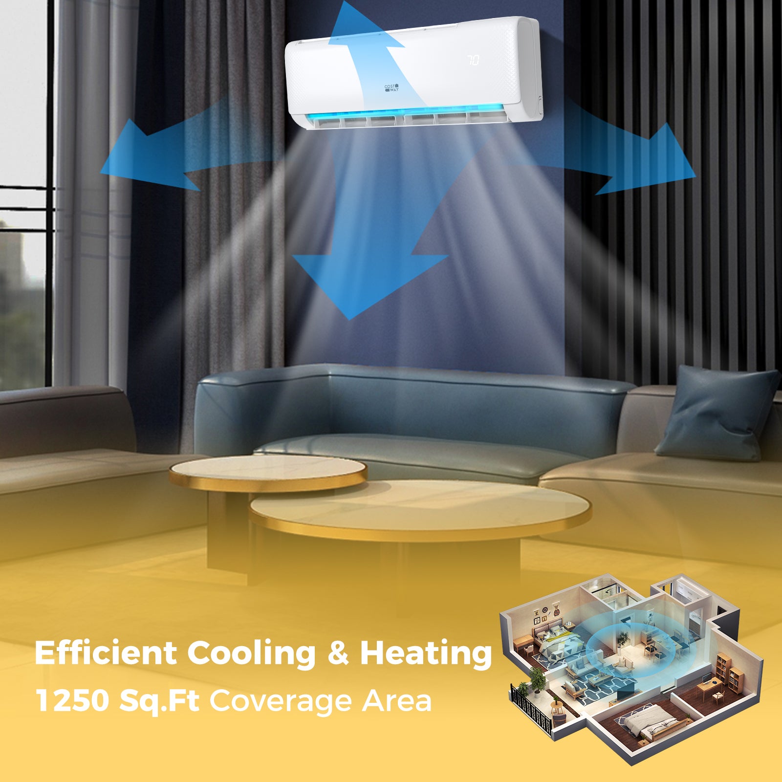 18000 BTU 21 SEER2 Ductless Mini Split Air Conditioner Heater, White Mini Split Air Conditioners at Gallery Canada