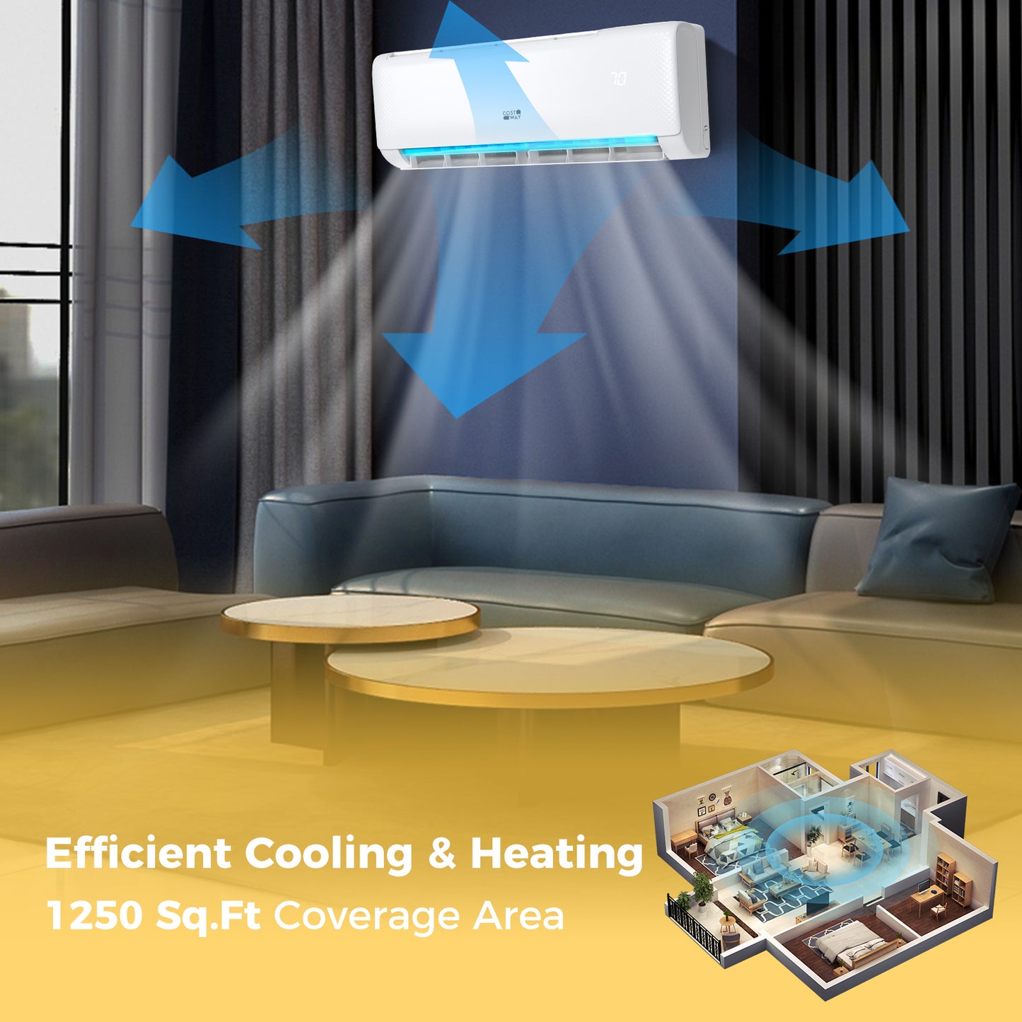 18000 BTU 21 SEER2 Ductless Mini Split Air Conditioner Heater, White Mini Split Air Conditioners at Gallery Canada