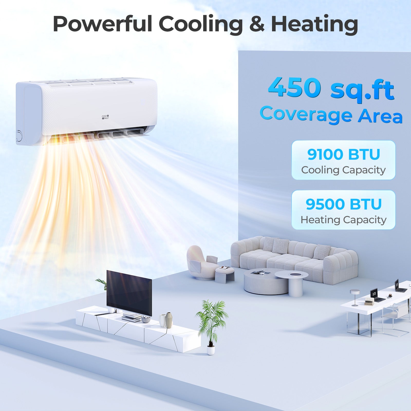 9100 BTU 20.5 SEER2 WiFi Mini Split AC, 115V, White Mini Split Air Conditioners at Gallery Canada