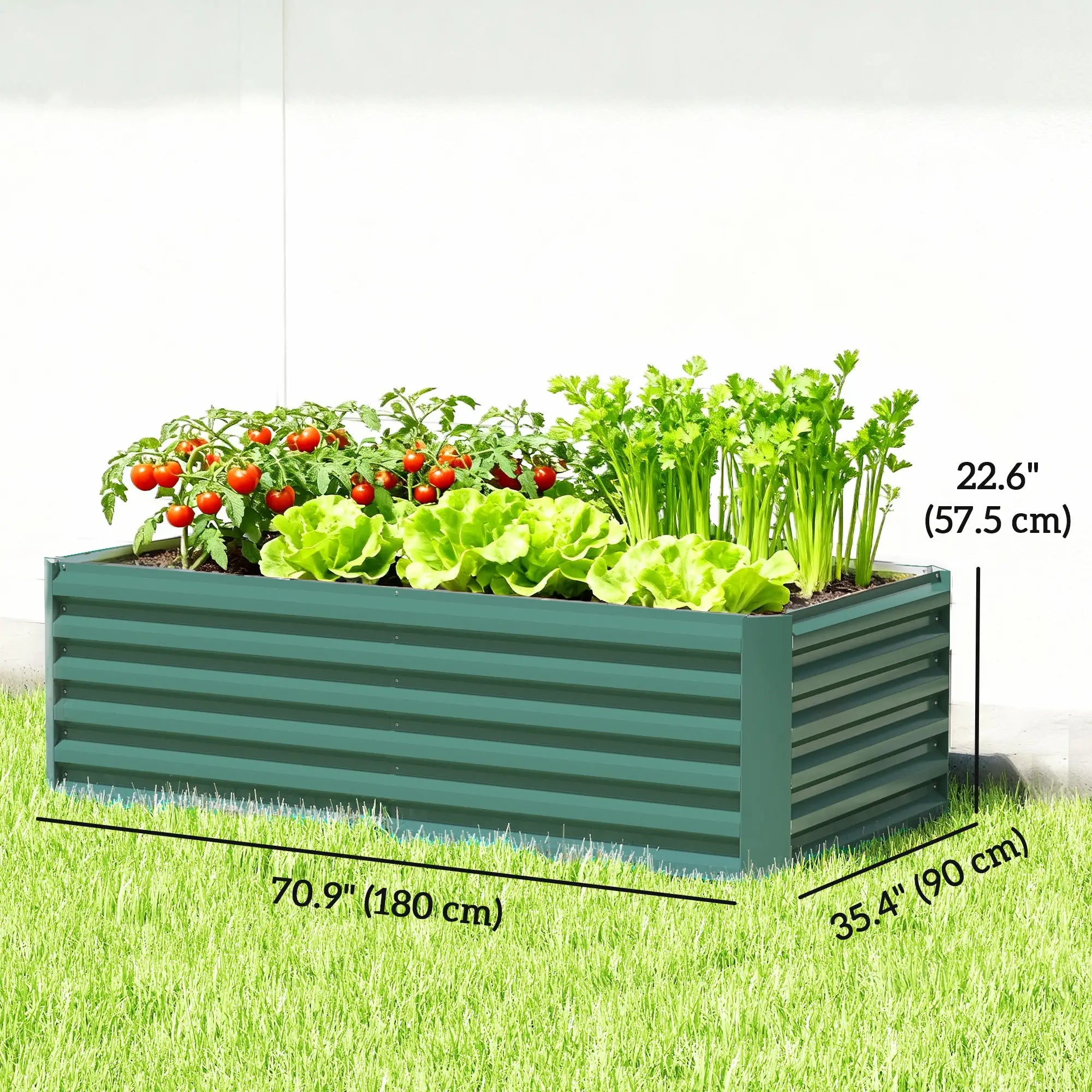 6' x 3' x 2' Raised Garden Bed, Galvanized Planter Box, Dark Green Galvanized Planter Boxes at Gallery Canada