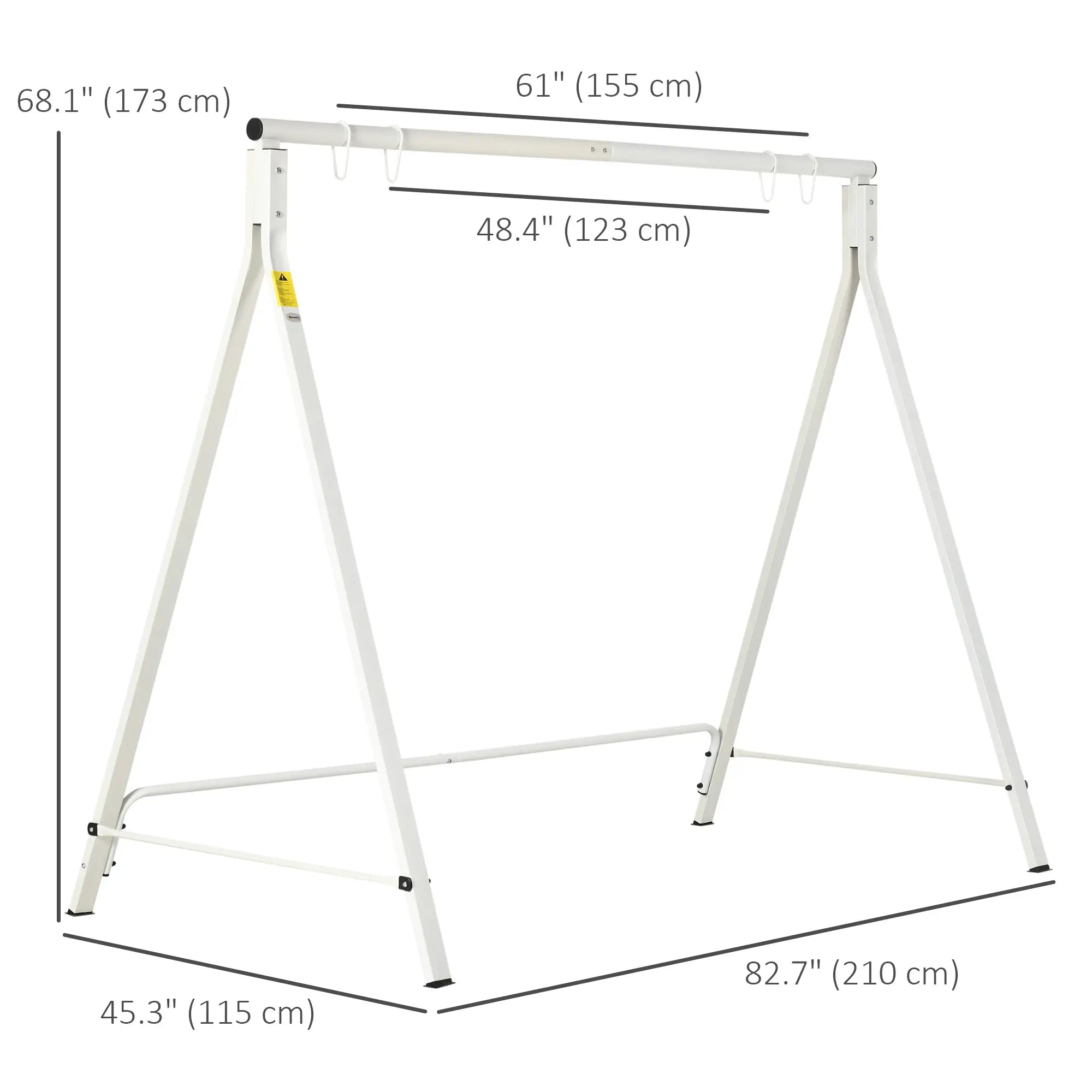 Metal Swing Stand, Hanging Chair Frame, 528 LBS, Backyard, Patio, Lawn, White Hammock Stands at Gallery Canada