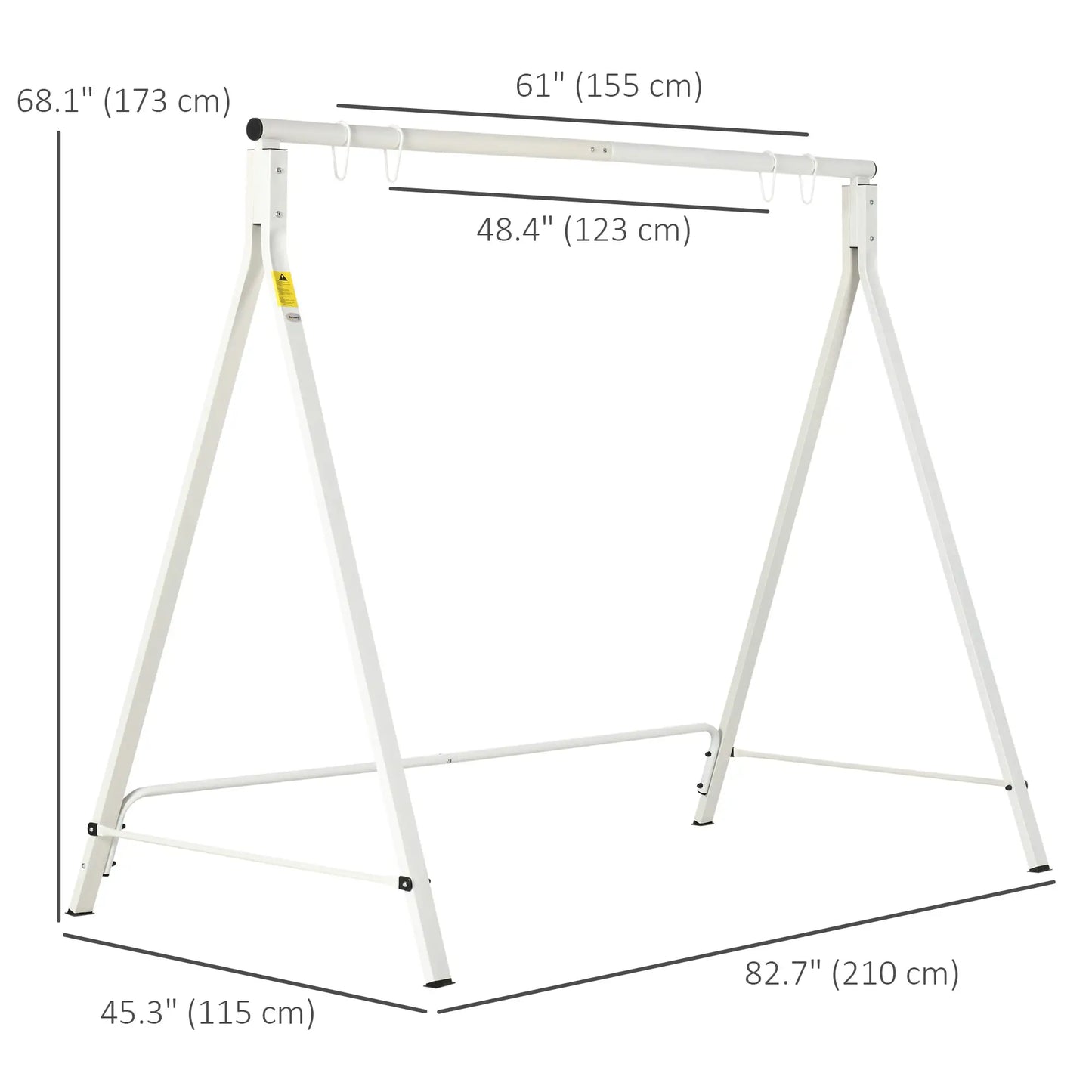 Metal Swing Stand, Hanging Chair Frame, 528 LBS, Backyard, Patio, Lawn, White Hammock Stands at Gallery Canada