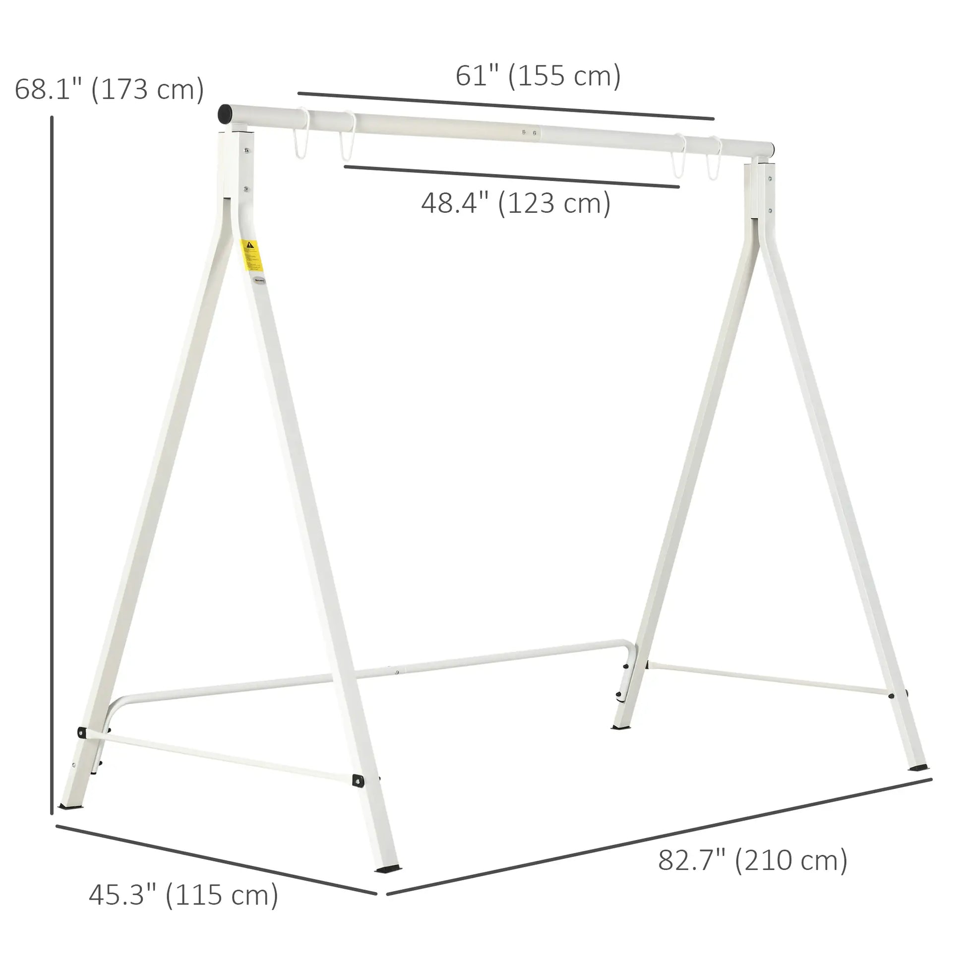 Metal Swing Stand, Hanging Chair Frame, 528 LBS, Backyard, Patio, Lawn, White Hammock Stands at Gallery Canada