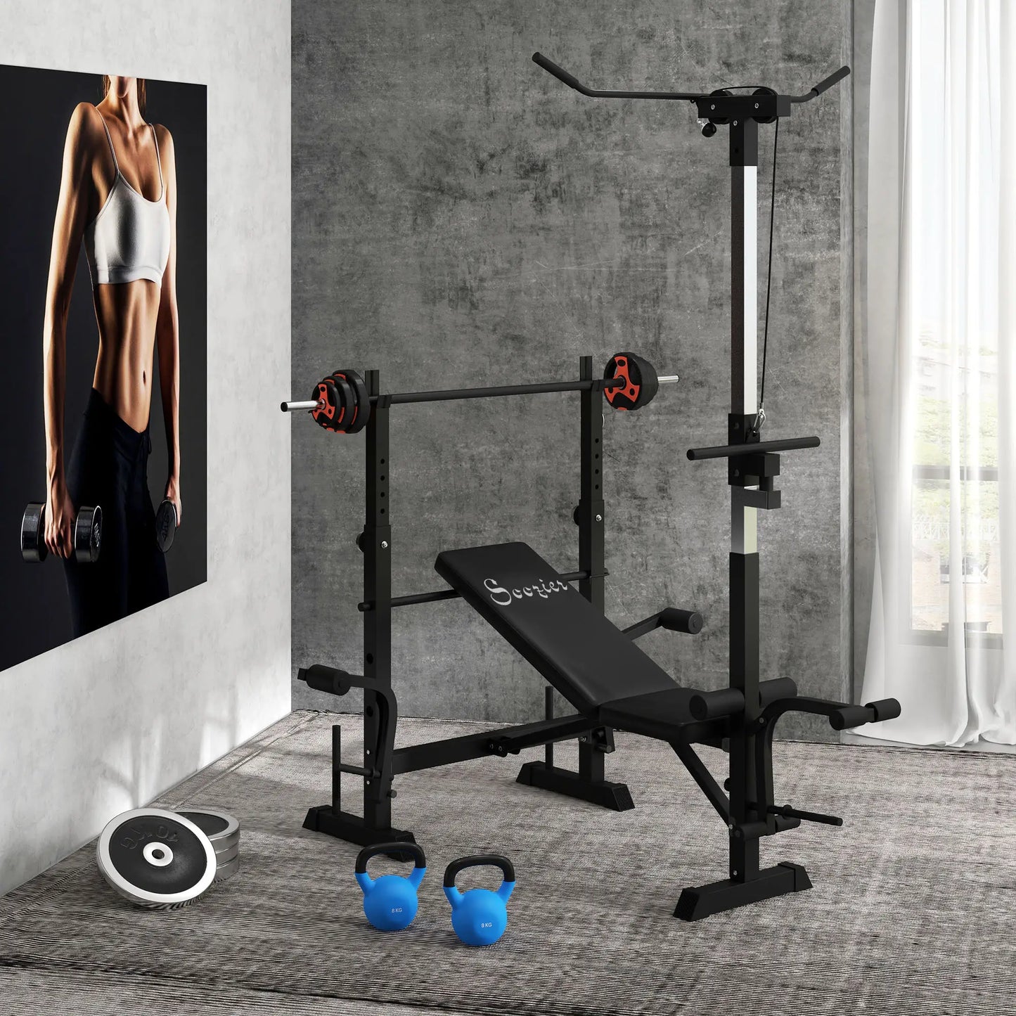Adjustable Weight Bench with Pulley System for Home Gym Full Body Workout Weight Benches at Gallery Canada