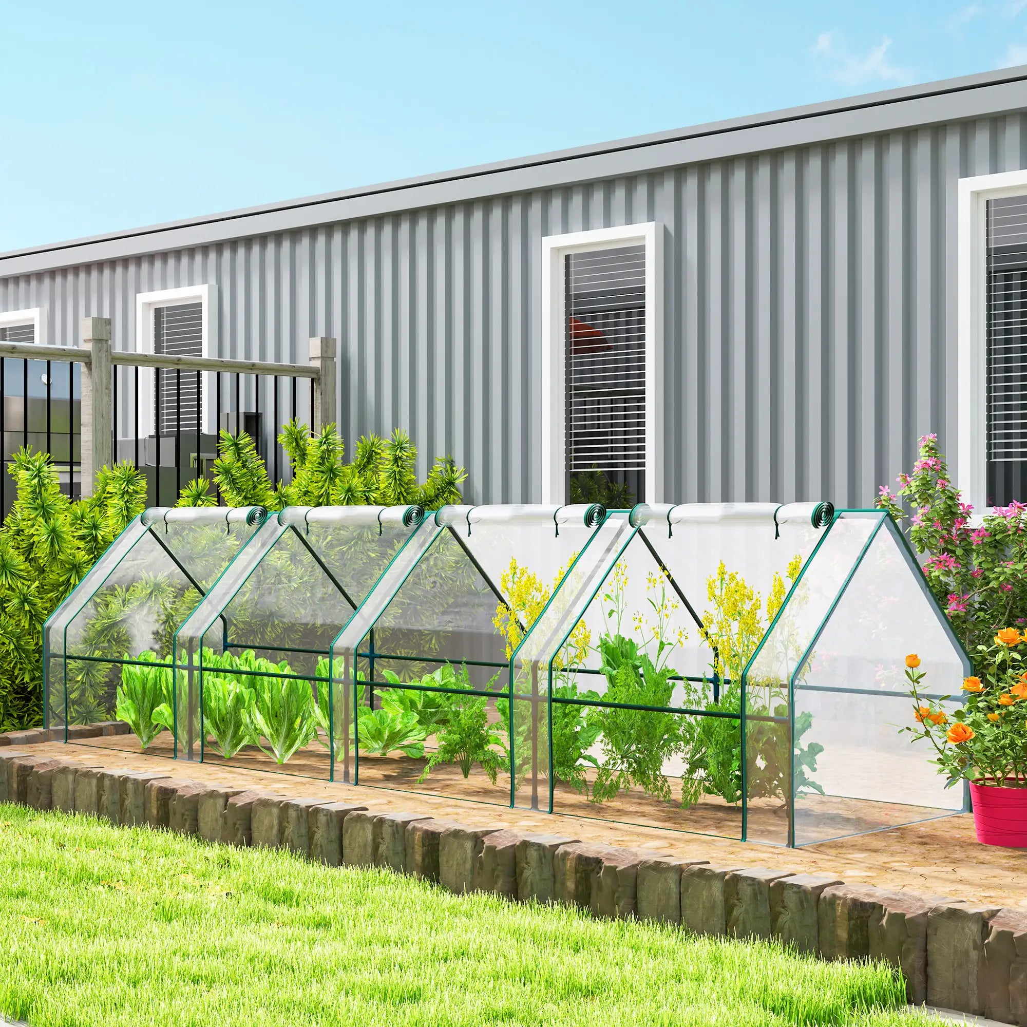 Portable Mini Greenhouse, Growing Tent, w/ Zippered Doors, Clear Greenhouses at Gallery Canada
