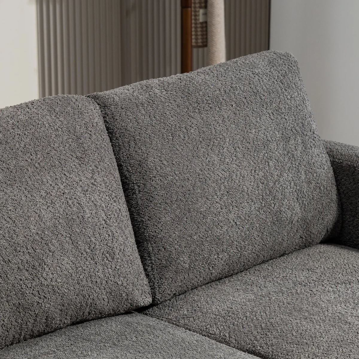 54.3" Loveseat Sofa, 2 Seater, Removable Cushions, Solid Wood Frame, Dark Grey 2-Seater Sofas at Gallery Canada