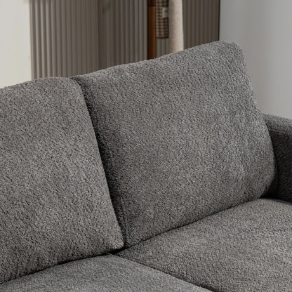 54.3" Loveseat Sofa, 2 Seater, Removable Cushions, Solid Wood Frame, Dark Grey 2-Seater Sofas at Gallery Canada