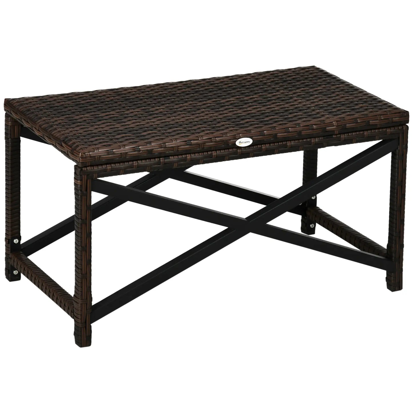 Patio Wicker End Table, Outdoor PE Rattan Side Table, Mixed Brown, Brown Patio Side Tables at Gallery Canada