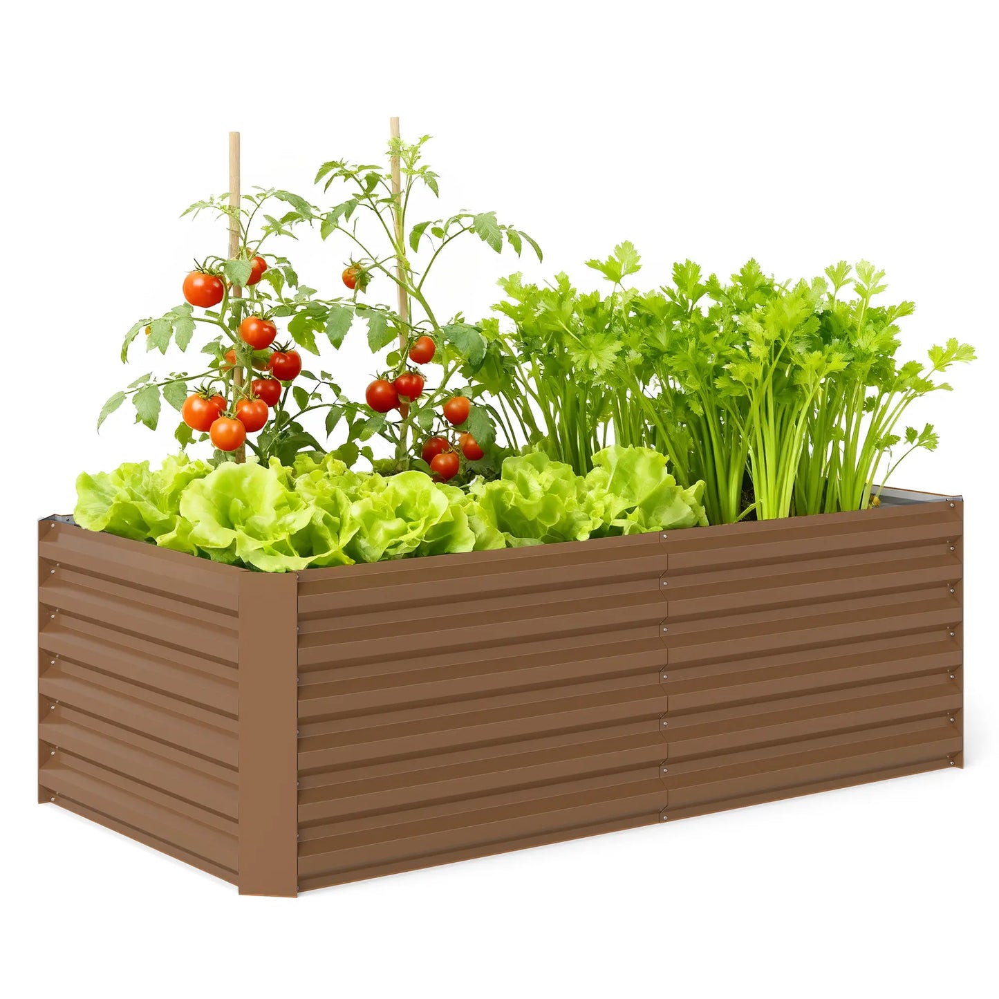 6' x 3' x 2' Raised Garden Bed, Galvanized Planter Box, Brown Galvanized Planter Boxes at Gallery Canada