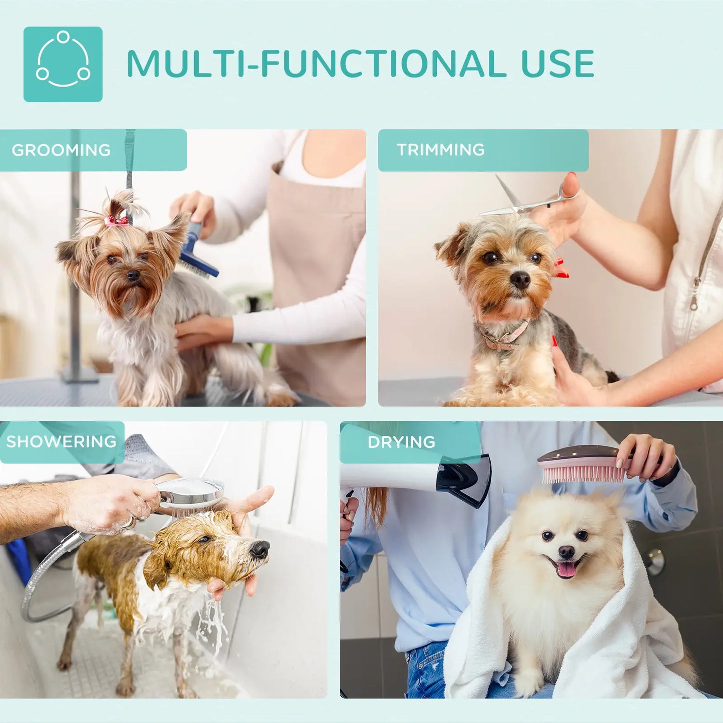 Foldable Pet Grooming Table, Adjustable Arm, Non-Slip, Grey Dog Grooming Tables at Gallery Canada