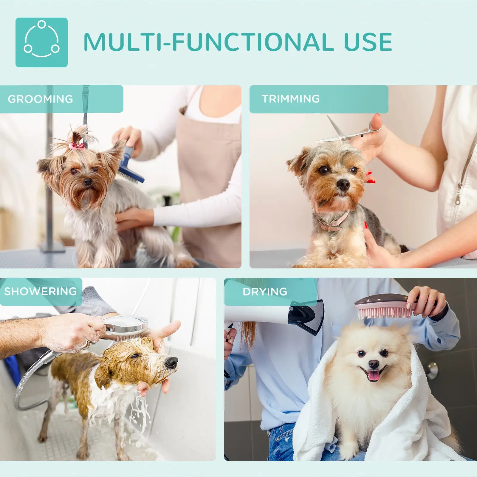 Foldable Pet Grooming Table, Adjustable Arm, Non-Slip, Grey Dog Grooming Tables at Gallery Canada