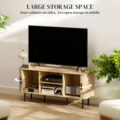 TV Stand for 55 Inches, Storage Shelves, Living Room, Oak Tone TV Stands at Gallery Canada