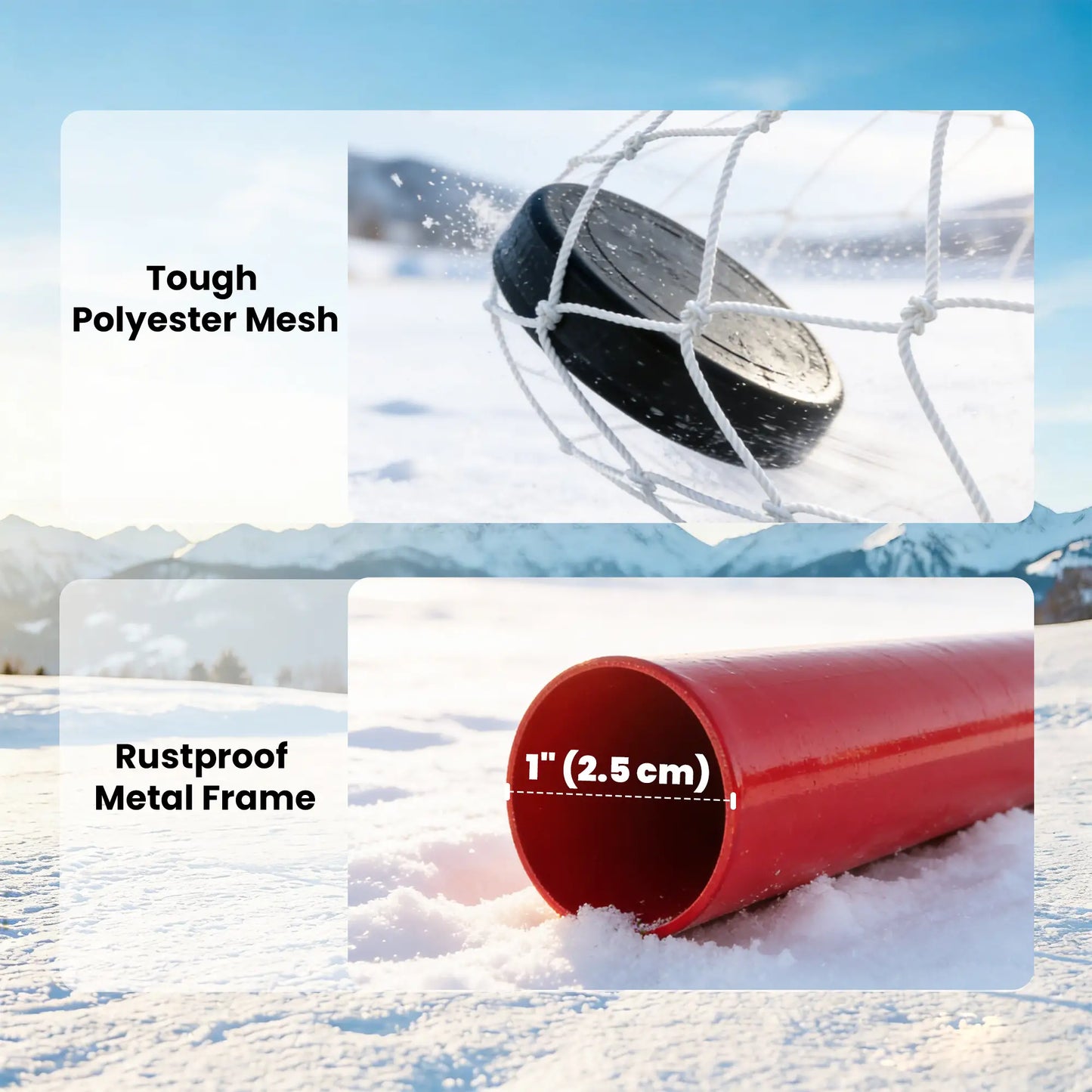 5' x 4' Mini Hockey Goal, Metal Frame, Lightweight Portable Team Sports Equipment at Gallery Canada