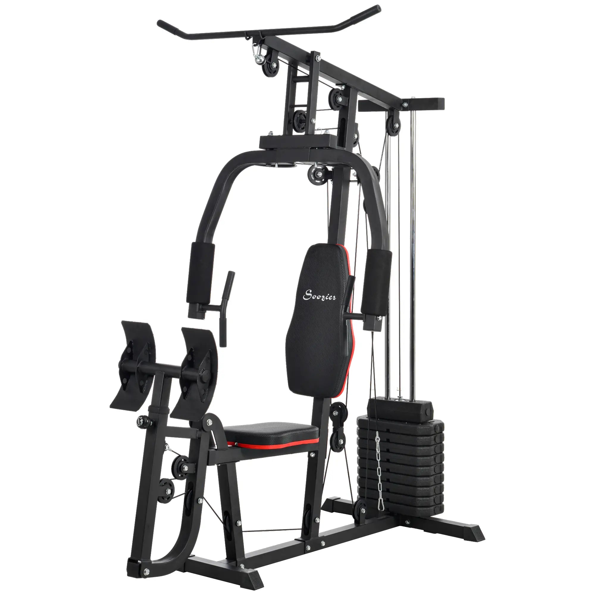 Home Gym Weights Machine, Multi Gym Lat Pulldown, Leg Workout, 99lbs Power Towers Black at Gallery Canada
