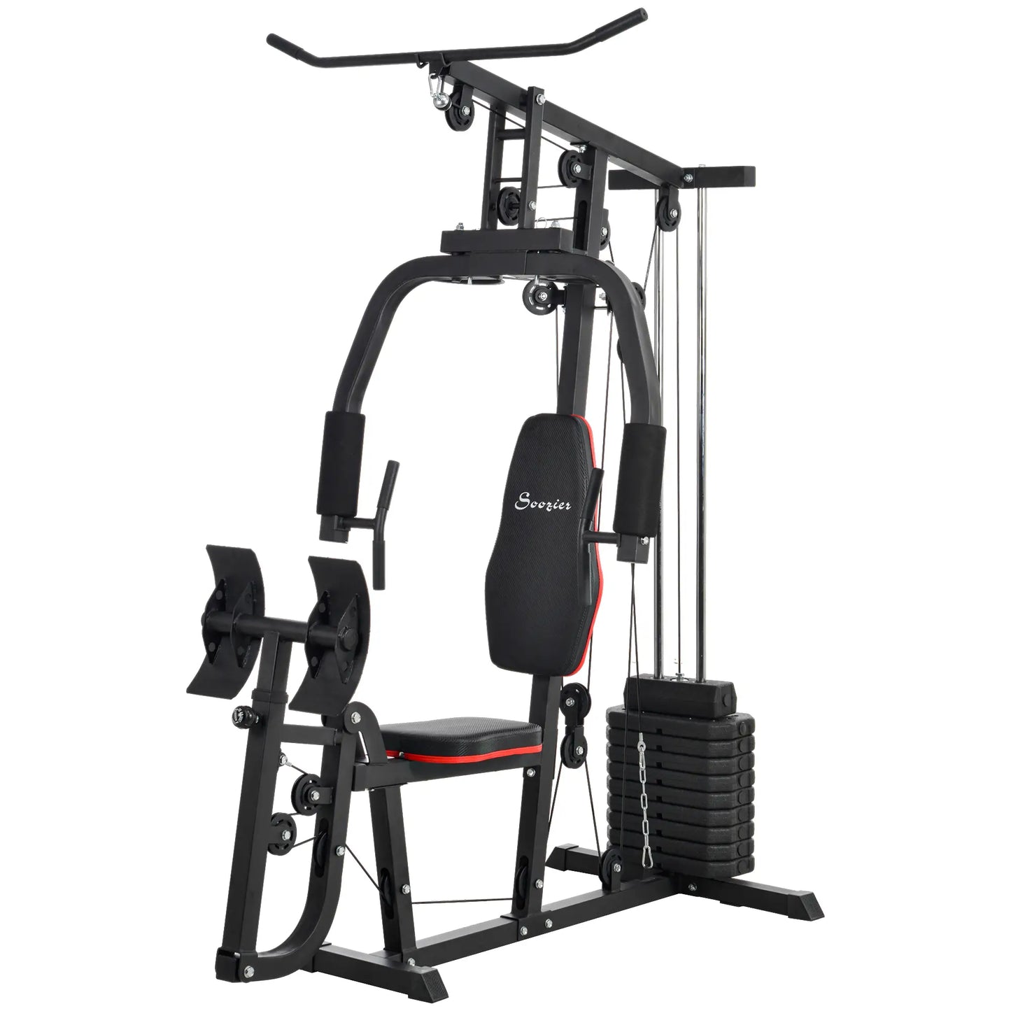 Home Gym Weights Machine, Multi Gym Lat Pulldown, Leg Workout, 99lbs Power Towers Black at Gallery Canada
