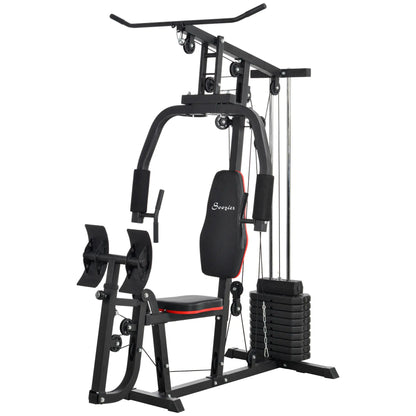 Home Gym Weights Machine, Multi Gym Lat Pulldown, Leg Workout, 99lbs Power Towers Black at Gallery Canada