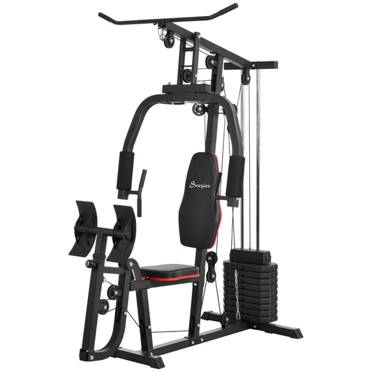 Home Gym Weights Machine, Multi Gym Lat Pulldown, Leg Workout, 99lbs Power Towers Black at Gallery Canada