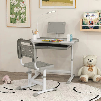 Adjustable Kids Desk and Chair Set, Student Study Table, Grey Kids Desk Sets at Gallery Canada