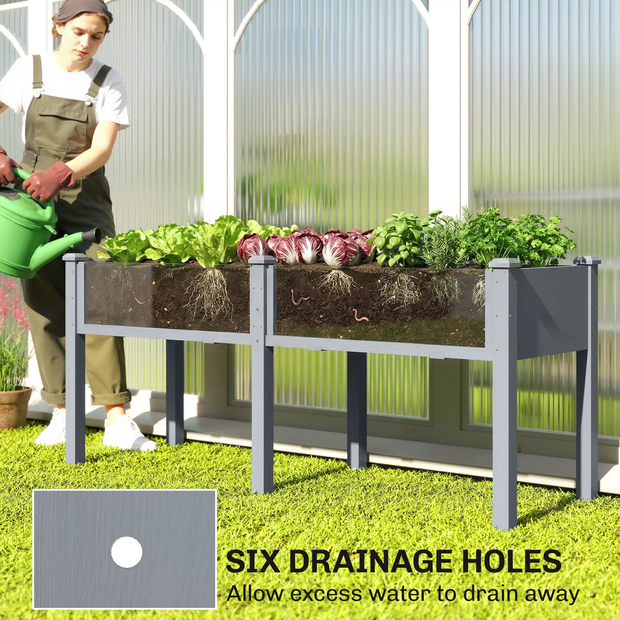 Wooden Raised Garden Bed With Legs, 72