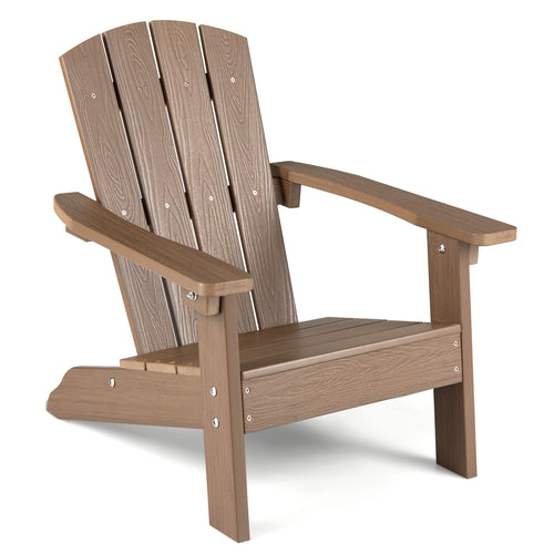All-Weather HDPE Kids Adirondack Chair, High Backrest, Brown