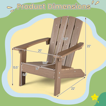 All-Weather HDPE Kids Adirondack Chair, High Backrest, Brown Kids Chairs & Seating at Gallery Canada