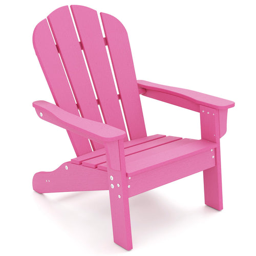HDPE Kids Adirondack Chair, High Backrest, Armrests, Pink