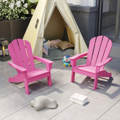 HDPE Kids Adirondack Chair, High Backrest, Armrests, Pink Kids Chairs & Seating at Gallery Canada