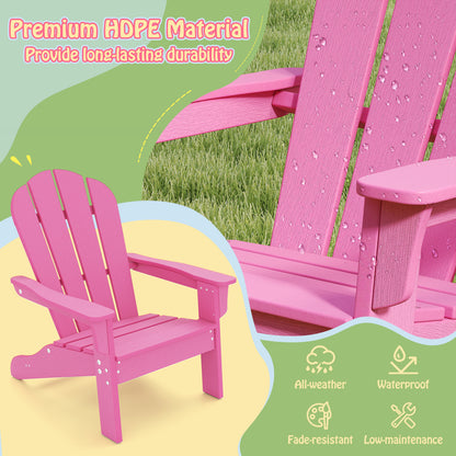 HDPE Kids Adirondack Chair, High Backrest, Armrests, Pink Kids Chairs & Seating at Gallery Canada