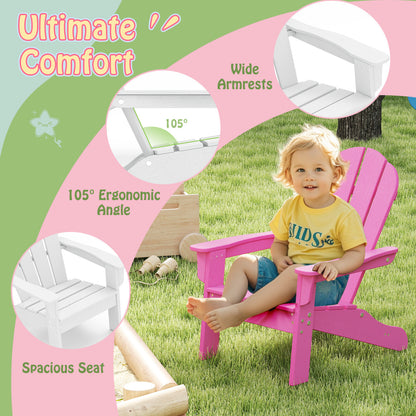 HDPE Kids Adirondack Chair, High Backrest, Armrests, Pink Kids Chairs & Seating at Gallery Canada