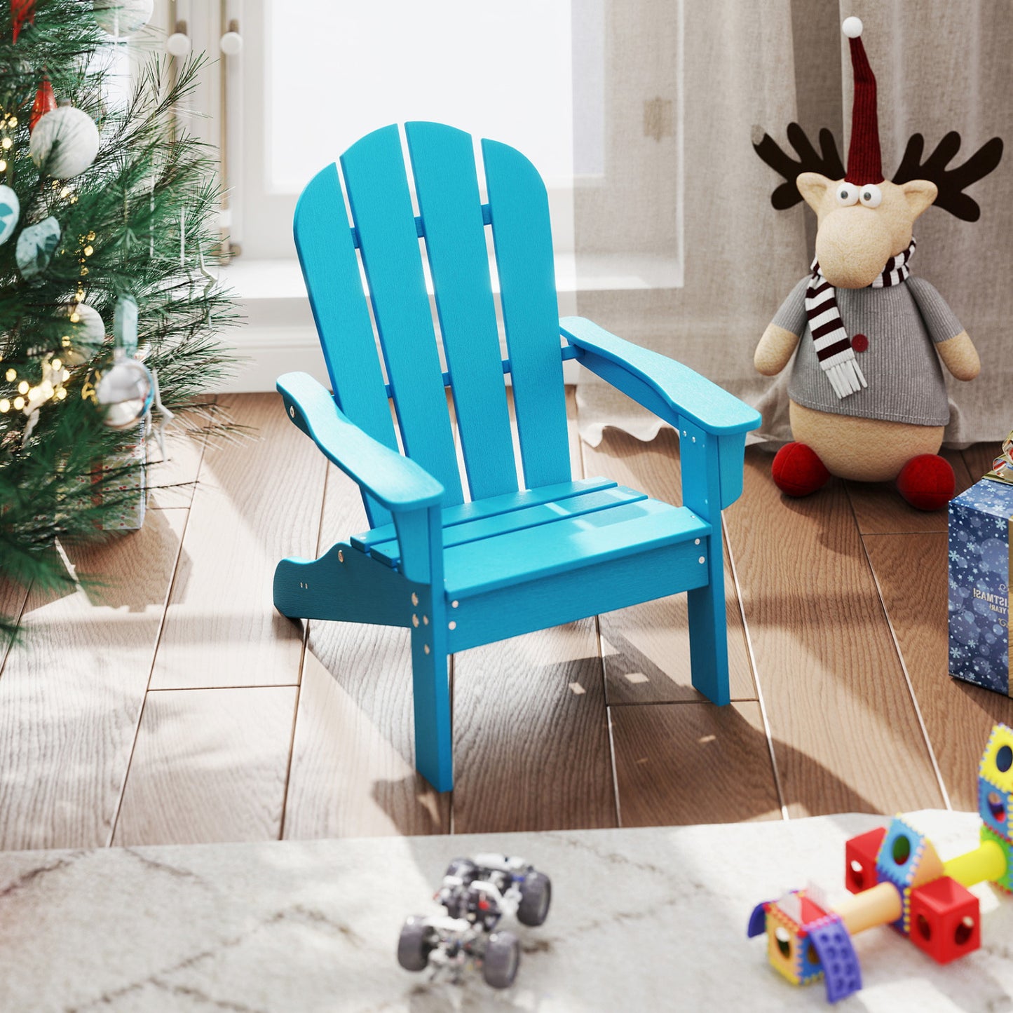 Kids Adirondack Chair, HDPE, All-Weather, Turquoise Kids Chairs & Seating at Gallery Canada