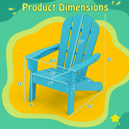 Kids Adirondack Chair, HDPE, All-Weather, Turquoise Kids Chairs & Seating at Gallery Canada