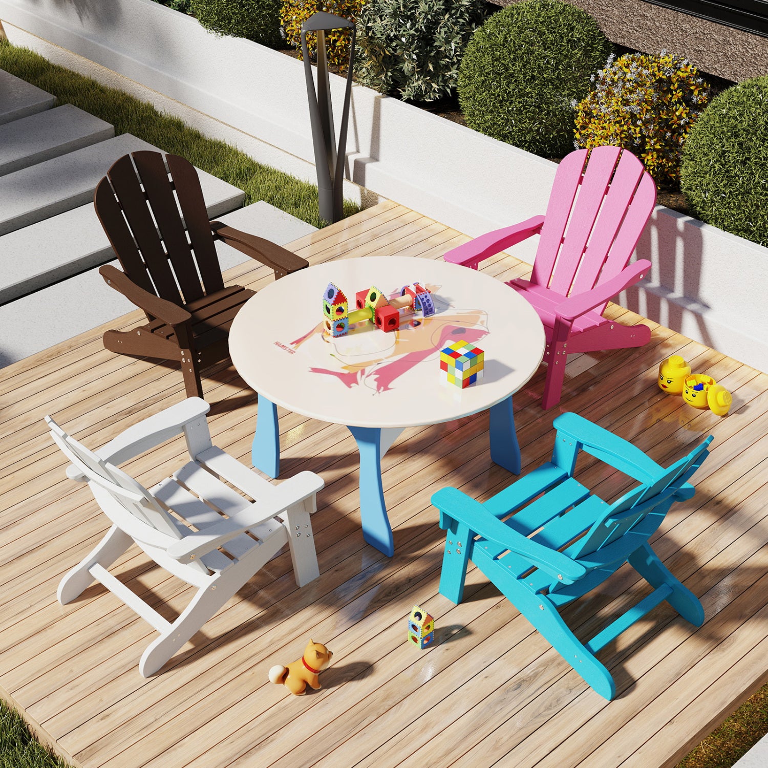 Kids Adirondack Chair, HDPE, All-Weather, Turquoise Kids Chairs & Seating at Gallery Canada