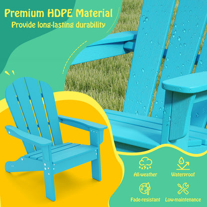 Kids Adirondack Chair, HDPE, All-Weather, Turquoise Kids Chairs & Seating at Gallery Canada