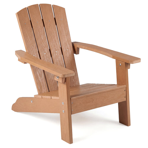 All-Weather HDPE Kid's Adirondack Chair, High Backrest, Armrests, Natural