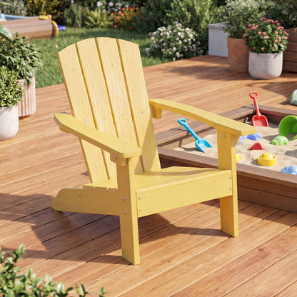 All-Weather HDPE Kids Adirondack Chair, High Backrest, Yellow Kids Chairs & Seating at Gallery Canada
