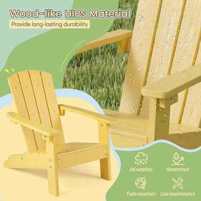 All-Weather HDPE Kids Adirondack Chair, High Backrest, Yellow Kids Chairs & Seating at Gallery Canada