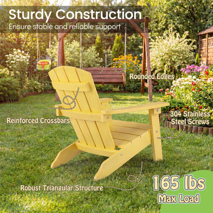 All-Weather HDPE Kids Adirondack Chair, High Backrest, Yellow Kids Chairs & Seating at Gallery Canada