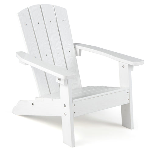 Kids Adirondack Chair, All-Weather HDPE, High Backrest, White