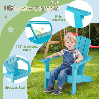 Kids Adirondack Chair, HDPE, All-Weather, Turquoise Kids Chairs & Seating at Gallery Canada